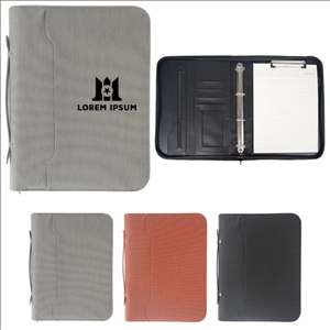 B5 PU Leather Portfolio Folder with Ring Binder & Note Pad